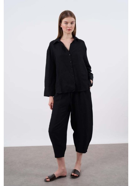 Kadın Keten Gömlek-Pantolon Alt Üst Takım fiyatları