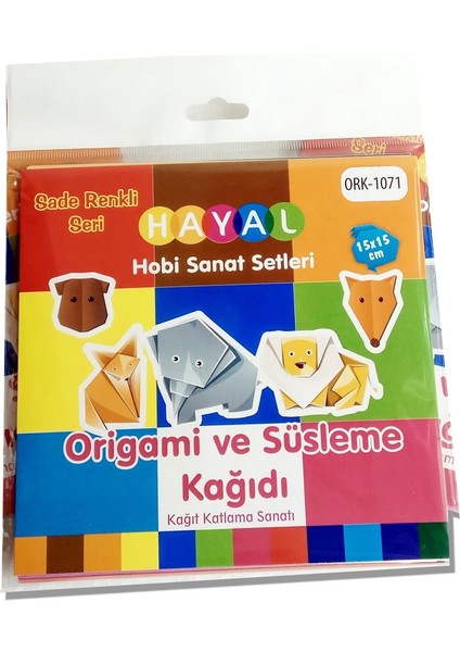 Hayal Origami Kağıdı - Sade Renkli Origami Seti