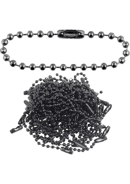 10-100PCS / Lot 10CM Demir Renkli Top Boncuk Zinciri Keyring Anahtarlık Bebekler Etiket El Etiketi Bağlayıcı Dıy Takı Yapımı Uyar Renk: Siyah / Boyut: 100 Adet (Yurt Dışından)