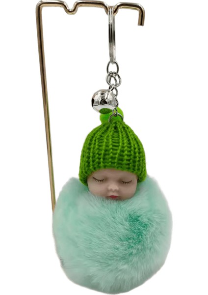 1 Adet Sevimli Uyuyan Bebek Papyon Kaık Ponpon Kürk Peluş Bebek Anahtarlık Anahtarlık Anahtarlık Kadın Kız Çanta Kolye Takı (Yurt Dışından)