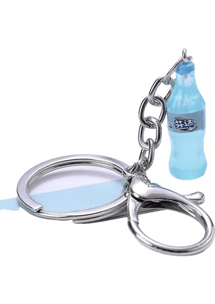 Moda Kadın 8 Renk Reçine Fanta Içecek Şişesi Biblo Anahtarlık Simülasyon Cam Şişe Anahtarlık Takı Kolye Hediye Souveni Renk:mavi (Yurt Dışından)