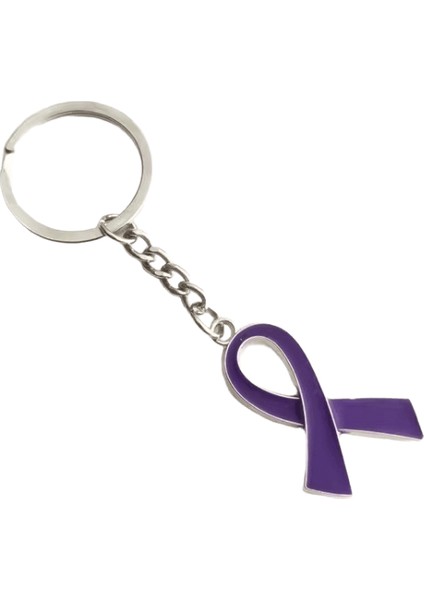 Yeni Önleme / Farkındalık Emaye Sarı / Kırmızı / Mavi / Yeşil / Mor / Siyah Şerit Çinko Alaşımlı Anahtarlıklar Renk: K-Şerit-Mor (Yurt Dışından)