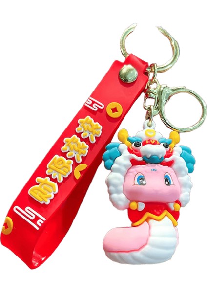 Yaratıcı Sevimli Bahar Festivali Yılan Anahtarlık Şanslı Servet Yeni Yıl Kolye Çin Tarzı Yılan Anahtarlık Çanta Dekorasyon Hediyeler (Yurt Dışından)