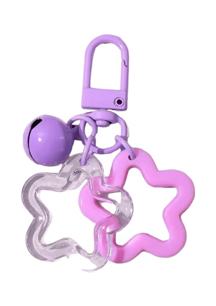 Şeker Renkli Akrilik Pentagram Anahtarlık Yıldız Çan Charms Anahtarlık Kulaklık Kılıfı Çanta Cüzdan Dekor Aksesuarları Çocuk Kız Hediyeleri (Yurt Dışından)