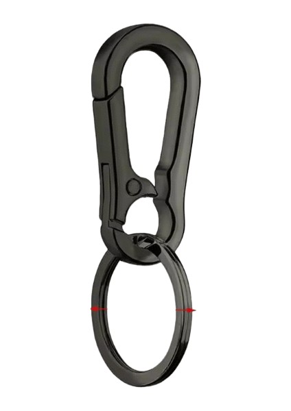 Unisex Anahtarlık Paslanmaz Çelik Kabak Toka Karabina Anahtarlık Bel Kemer Klip Anahtarlık Anti-Kayıp Halka Toka Araba Dekor Hediyelerrenk: Siyah (Yurt Dışından)