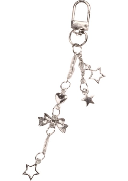 Y2K Yay Yıldız Kalp Anahtarlık Telefon Için Narin Pembe Ilmek Aşk Ipi Anahtarlık Çanta Araba Anahtar Kılıfları Kız Için Sevimli Aksesuar (Yurt Dışından)