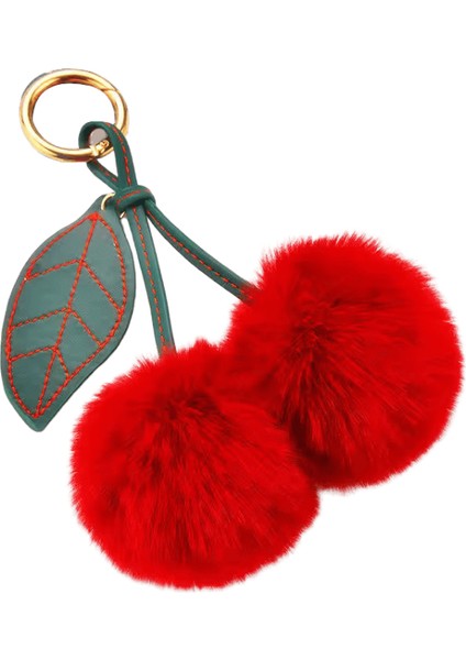 Yeni Kiraz Peluş Anahtarlık Güzel Kabarık Tatlı Anahtarlık Çocuk Hediye Kadın Çanta Charm Kolye Sırt Çantası Araba Anahtar Aksesuarı (Yurt Dışından)