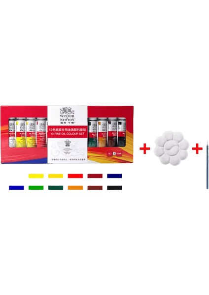 Winsor Newton 12/18/24 Renk Profesyonel Renkli Yağlı Boyalar 12ML Tüp Fırça ve Paletli Boyama Pigmentleri Sanat Malzemelerirenk:12 Renk-Set (Yurt Dışından)
