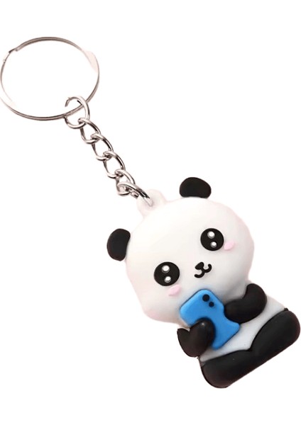2023NOVELTIES Sevimli Karikatür Çift Panda Anahtarlık Kolye Araba Çantası Anahtar Zincirleri Kadınlar Için Takı Hediyerenk: Mavi / Boyut: 5cm (Yurt Dışından)