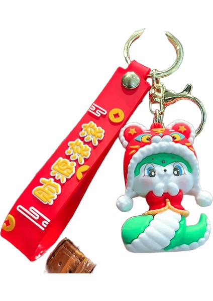 Yaratıcı Sevimli Bahar Festivali Yılan Anahtarlık Şanslı Servet Yeni Yıl Kolye Çin Tarzı Yılan Anahtarlık Çanta Dekorasyon Hediyeler (Yurt Dışından)