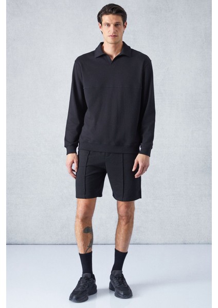 Bugattı Erkek Polo Yakalı Uzun Kollu Relaxed Fit Siyah T-Shirt fiyatları