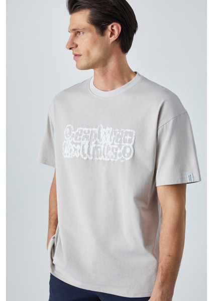 Lımıts Erkek Oversize Fit Gri T-Shirt