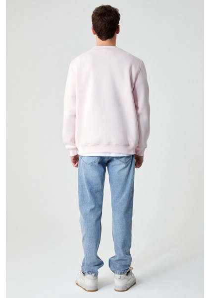 DANE Erkek Organik Kumaşlı Yumuşacık Pembe Sweatshirt