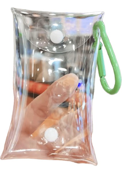 Küçük Şeffaf Anahtarlık Sikke Çanta Pvc Şeffaf Mini Kadın Anahtar Ruj Kulaklık Anime Bebek Ekran Saklama Torbaları Cüzdan Kılıfı (Yurt Dışından)