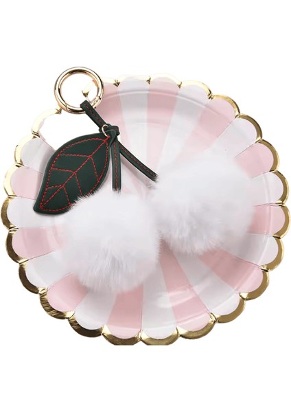 Yeni Kiraz Peluş Anahtarlık Güzel Kabarık Tatlı Anahtarlık Çocuk Hediye Kadın Çanta Charm Kolye Sırt Çantası Araba Anahtar Aksesuarı (Yurt Dışından)