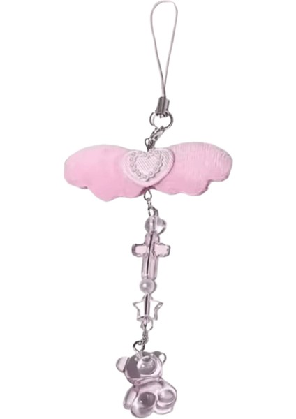 Ilmek Telefon Zinciri Melek Kanadı Kolye Anahtarlık Tatlı Serin Anahtar Telefon Ipi Akrilik Anahtarlık Çanta Süsü (Yurt Dışından)