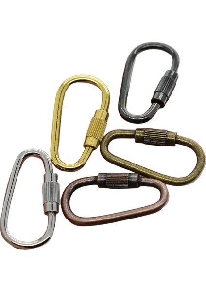 10 Çeşitli Renkler Minik Küçük Çelik Inci Vidalı Kilitleme Karabina Anahtarlıklar Toka Güvenlik Kancası Anahtarlık Anahtarlık Edc Fob Dişli Dıy Renk: Ler (Yurt Dışından)