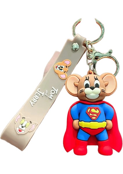 Yeni Sevimli Karikatür Yaratıcı Kedi ve Fare Tom Jerry Anahtarlık Çanta Araba Pencere Kolye Küçükrenk:kırmızı (Yurt Dışından)
