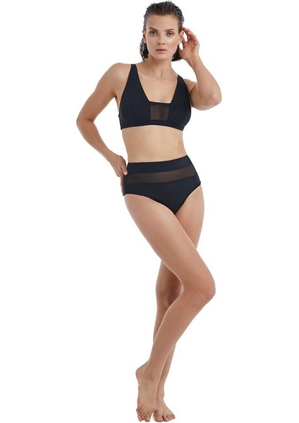 Kadın Yüksek Bel Siyah Bikini Takım 10571-72
