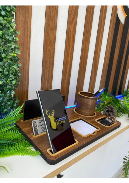Ahşap Masa Üstü Isimlik ( işyeri Hediyesi ) Ofis kalemlik