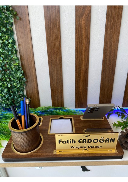 Ahşap Masa Üstü Isimlik ( işyeri Hediyesi ) Ofis kalemlik indirimleri