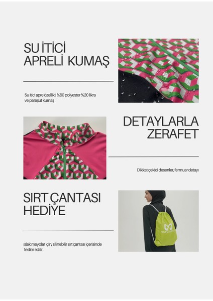 Pembe Fit Tek Üst Mayo