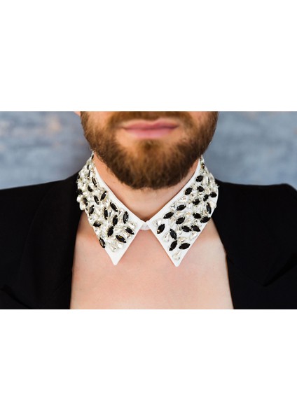 Özel Tasarım Takılabilir Kadın/erkek Taş Işlemeli Kumaş Yaka - Her Tarza Uyumlu Şık Detay fiyatları