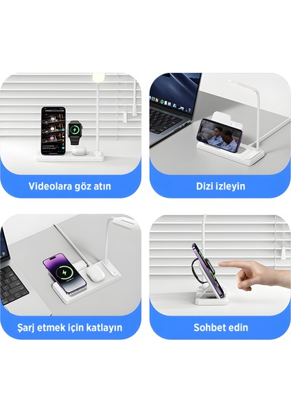 Bxmw8 3’ü 1 Arada Akıllı Telefon, Akıllı Saat ve Tws Kulaklıklar Için Manyetik 15W Kablosuz LED Lambalı Şarj Standı iPhone Airpods ve Apple Watch Uyumlu fırsatları
