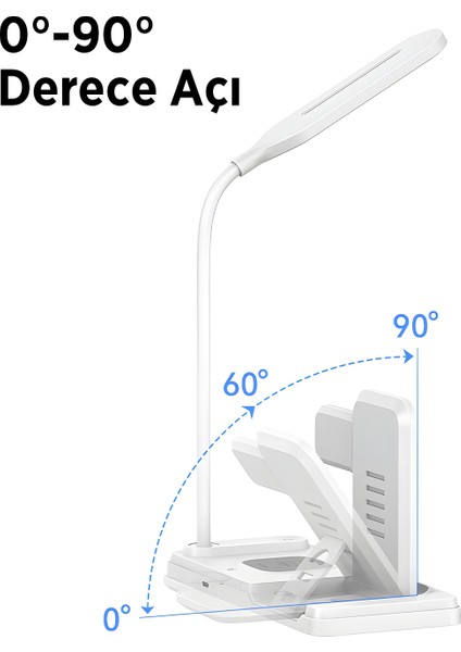 Bxmw8 3’ü 1 Arada Akıllı Telefon, Akıllı Saat ve Tws Kulaklıklar Için Manyetik 15W Kablosuz LED Lambalı Şarj Standı iPhone Airpods ve Apple Watch Uyumlu
