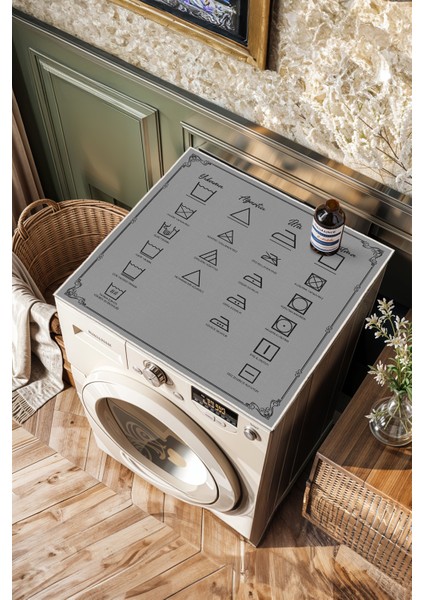 Kaymaz Tabanlı Çamaşır Makinesi Örtüsü Modern Kullanışlı Yıkanabilir Mat