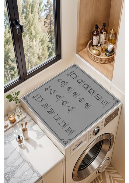 Kaymaz Tabanlı Çamaşır Makinesi Örtüsü Modern Kullanışlı Yıkanabilir Mat