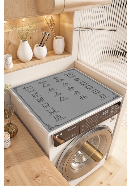 Kaymaz Tabanlı Çamaşır Makinesi Örtüsü Modern Kullanışlı Yıkanabilir Mat