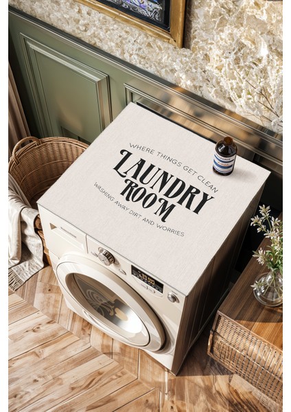 Kaymaz Tabanlı Çamaşır Makinesi Örtüsü Modern Kullanışlı Yıkanabilir Mat