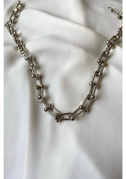 Gümüş Rengi Altın Kaplama Tiffany Blanca Kolye