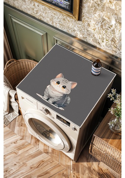 Kaymaz Tabanlı Çamaşır Makinesi Örtüsü Modern Kullanışlı Yıkanabilir Mat