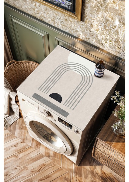 Kaymaz Tabanlı Çamaşır Makinesi Örtüsü Modern Kullanışlı Yıkanabilir Mat