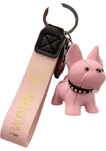 Pu Deri Köpek Anahtarlıklar Kadınlar Için Çanta Kolye Moda Punk Fransız Bulldog Anahtarlık Takı Biblo Erkek Araba Anahtarlık Anahtarlık (Yurt Dışından)