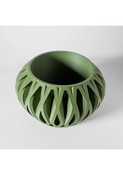 Geometrik Desenli Modern Yeşil Vazo fiyatları