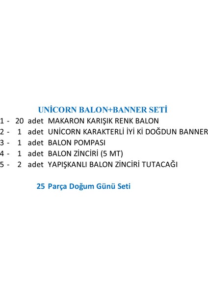 Unicorn Balon+Banner Seti fiyatları