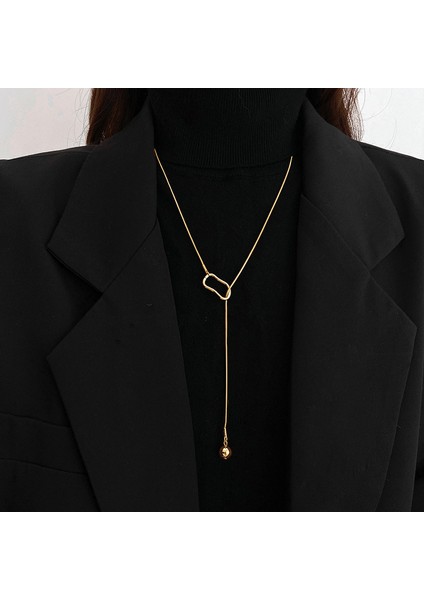 Minimalist Tasarım Kazak Kolye Kadın Haute Couture Giyim Aksesuarları Kolye (Yurt Dışından)