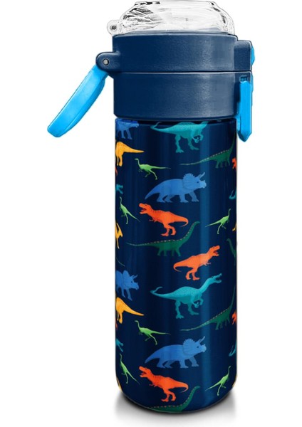 Kids Lacivert Mavi Dinozor Desenli Pipetli ve Direkt Içim Çelik Termos 500 ml 31907 fiyatları