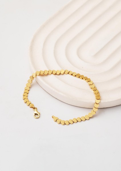 Sıralı Kalpler 14 Ayar Taşsız Bayan Bileklik fırsatları