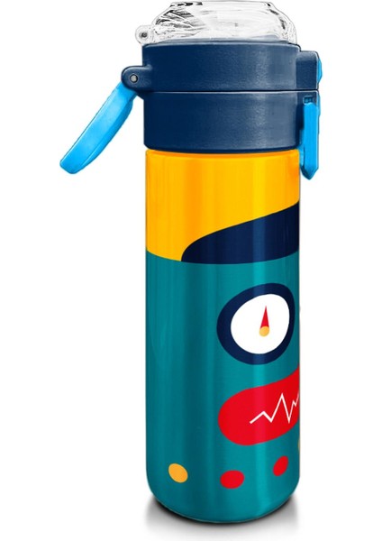 Kids Lacivert Çivit Robot Desenli Pipetli ve Direkt Içim Çelik Termos 500 ml 31918 fiyatları