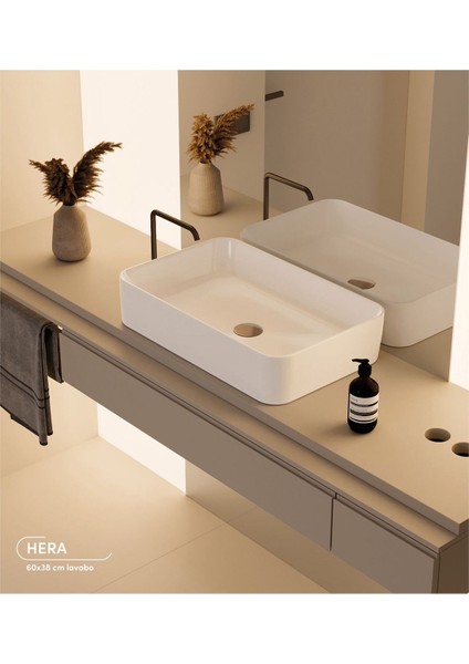 Cerastyle (Hera) Tezgah Üstü Çanak Lavabo B.deliksiz 60X38