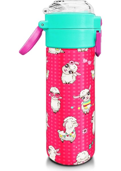 Kids Neon Mercan Suyeşili Alpaka Desenli Pipetli ve Direkt Içim Çelik Termos 500 ml 31914 fiyatları