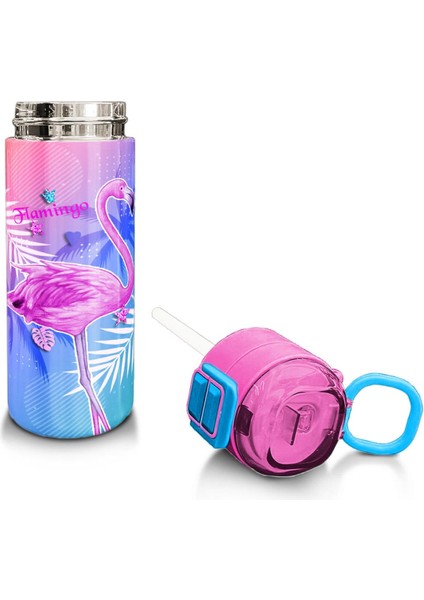 Kids Lavanta Pembe Flamingo Desenli Pipetli ve Direkt Içim Çelik Termos 500 ml 31921 fırsatları