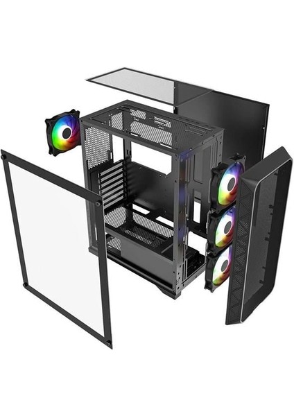 600W 80+ PB-PS5846B Gaming Mid-Tower Pc Kasası