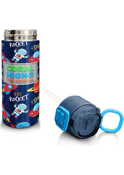 Kids Lacivert Mavi Uzay Desenli Pipetli ve Direkt Içim Çelik Termos 500 ml 31917 fırsatları