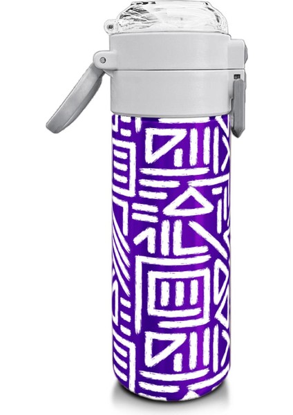 Kids Mor Beyaz Geometrik Desenli Pipetli ve Direkt Içim Çelik Termos 500 ml 31883 fiyatları