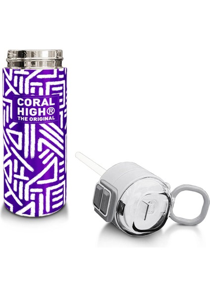 Kids Mor Beyaz Geometrik Desenli Pipetli ve Direkt Içim Çelik Termos 500 ml 31883 fırsatları